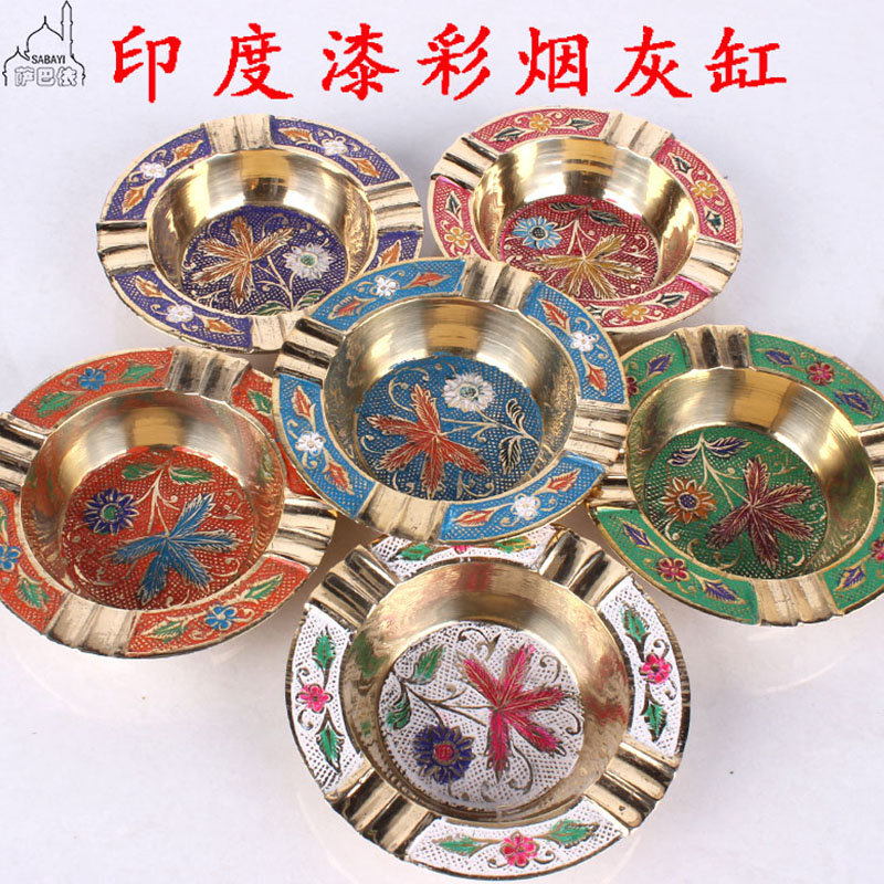 Indian bronzes lacquered brass Ashtray Imitation Ancient Pure Copper cylinders Home furnishings Utility bronzer Men's ashtray