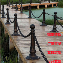 Cast Iron Roman Colonnes Iron Chain Isolated Pile Multi Ear Guard Rail Walkway Car Stopper Stainless Steel Caution Post