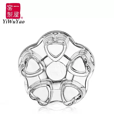 A house kiln glass heart-shaped heating and insulation candle base Herbal tea set supporting heat-resistant high-temperature tea stove