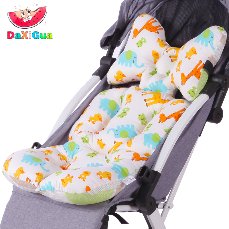 Baby stroller cushion pure cotton thickened cotton autumn and winter children's baby dining chair warm cushion cushion universal type