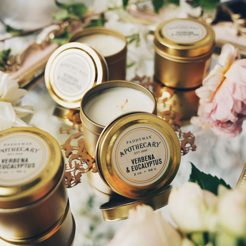 Paddywax Pharmacist Imported Scented Travel Small Gold Jars Home Essential Oils Soothing Sleep Smoke-free Fragrant Lavender