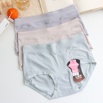 Color Tian ice filament soft smooth and simple stripes middle streak small flat hip graphene girl underwear