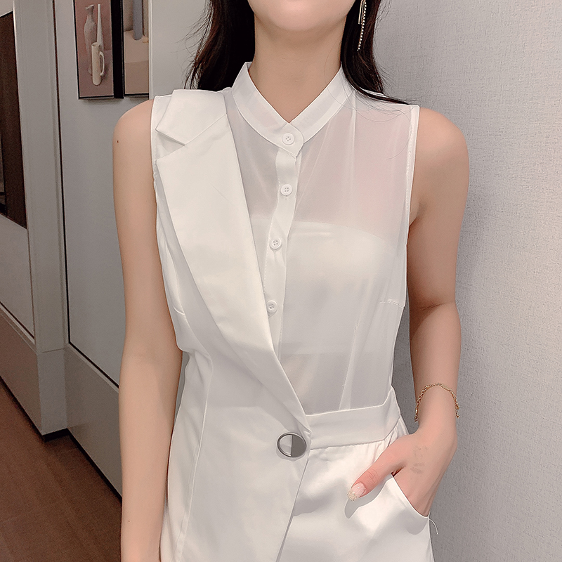 VK旗艦店 韓系性感休閒寬口連身褲配裹胸套裝無袖褲裝