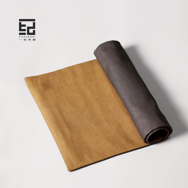 A period of hand-made sunburn old material fragrant cloud yarn tea mat Zen double-sided tea ceremony table flag tea cloth mat fabric tablecloth