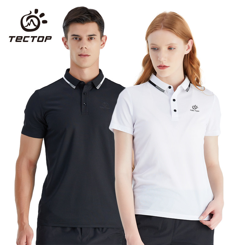 tectop sounding new speed dry coat woman short sleeve T-shirt thin air stretch polo polo shirt male sport casual wear