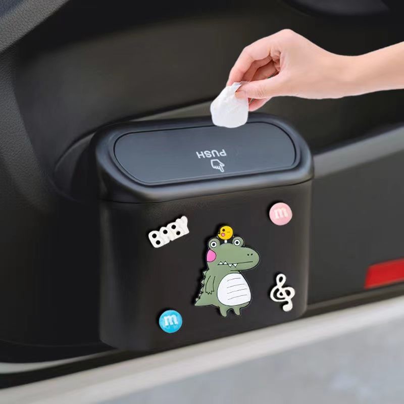 Cute on-board trash can car with co-pilot car door Creative car Hanging vehicle Belongings Barrel Car Supplies-Taobao