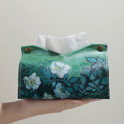 Ван Гог живопись маслом розовая бумага для насосной коробки легкая роскошная стиль домашняя гостиная туалетная автомобиль рулон рулон рисунок