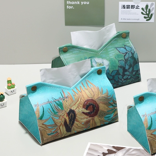 Ван Гог живопись маслом розовая бумага для насосной коробки легкая роскошная стиль домашняя гостиная туалетная автомобиль рулон рулон рисунок