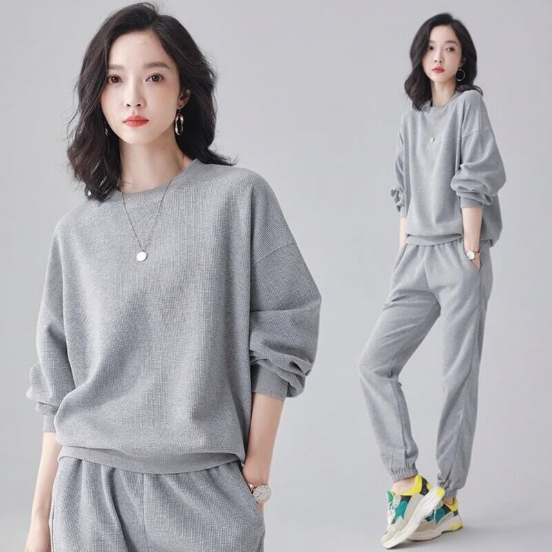 High-End Pajamas That Can Be Worn Outside, Women's Spring and Autumn Style 2026 New Pure Cotton Plus Size Fat mm Loungewear Autumn and Winter Set