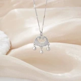 Защитный амулет, небольшое ожерелье, дизайнерский браслет с одной бусиной, колокольчик, подвеска на день Святого Валентина, инкрустировано бриллиантами, замок долголетия, подарок на день рождения