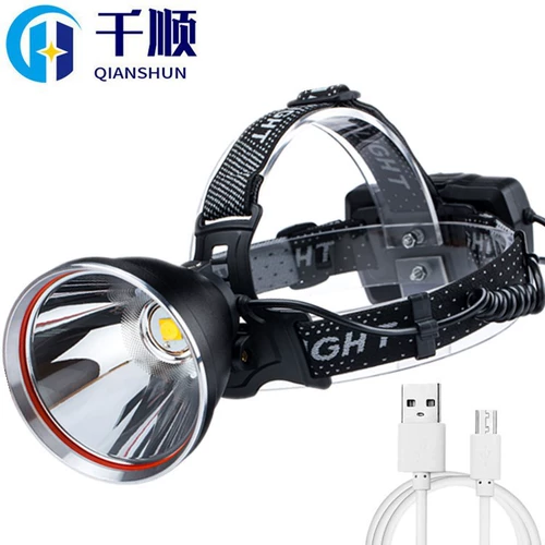 Сильный свет USB Электрический фары с высокой зарядкой на открытом воздухе.