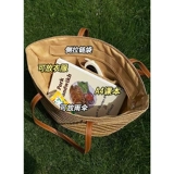 Соломенная вместительная и большая пляжная плетеная сумка через плечо