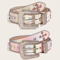 Rhinestone fashion belt for women 2026 new accessories decoration with skirt and jeans design niche women's belt