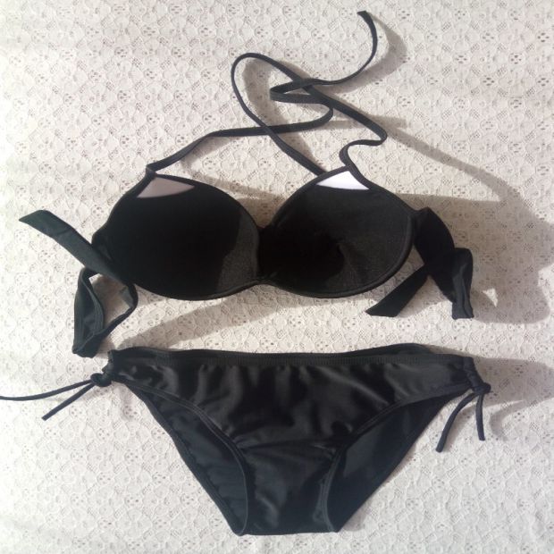 Bikini gợi cảm áo tắm ba điểm kích thước ngực hai mảnh mẫu Hàn Quốc thử nghiệm nghệ thuật áo tắm màu rắn kiểu tập hợp thoi trang ao tam