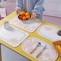ins wind leather western dining mat waterproof anti-grease anti-burn West table cushion heat insulation mat Han style retro cup cushion bowl cushion