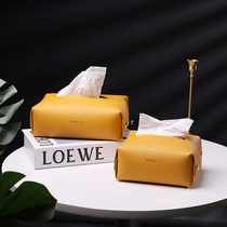 Square size Nordic eco-friendly leather pure color paper towel box Home Jane about paper towels Toilet Waterproof Cramps
