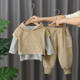 Children's corduroy clothes boys spring three-piece new children's baby sweater suits 1-3-5 years old 6 babies