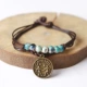 Vẻ đẹp sứ Jingdezhen Handmade Hoa tráng men 12 chòm sao Vòng tay đính cườm Handmade Handmade Bracelet