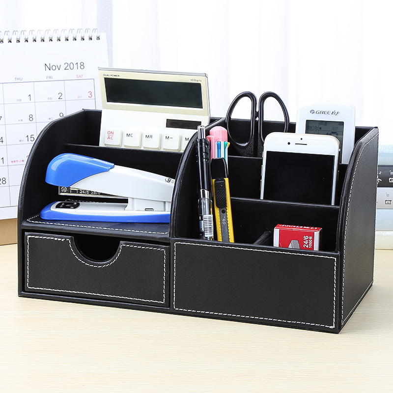 Multi - function pen - brush Creative Fashion Desktop Stationery in Nordic Leather Different Rack