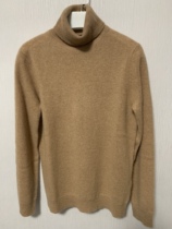 Cashmere sweater turtleneck s black camel chest 93 length 65