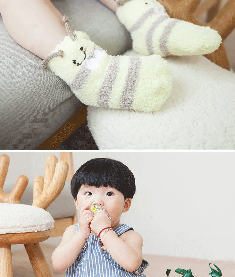 Vớ trẻ em mùa thu và mùa đông 1-3 tuổi Bé vớ sàn dày sơ sinh chống trượt phim hoạt hình san hô nhung lỏng miệng trẻ mới biết đi quần tất da chân dày đẹp cho bé gái