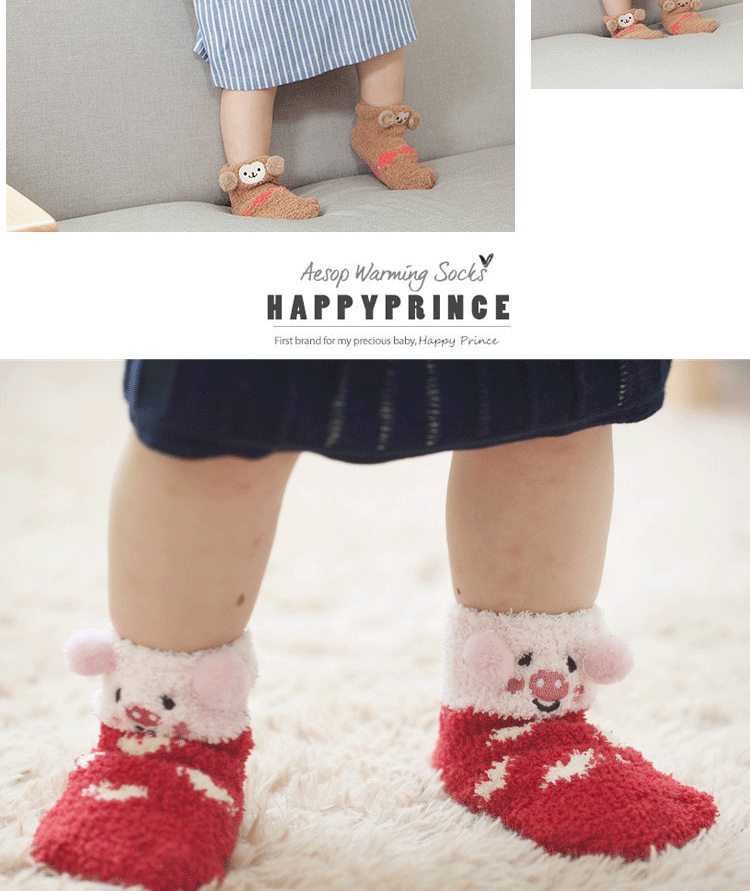 Vớ trẻ em mùa thu và mùa đông 1-3 tuổi Bé vớ sàn dày sơ sinh chống trượt phim hoạt hình san hô nhung lỏng miệng trẻ mới biết đi quần tất da chân dày đẹp cho bé gái