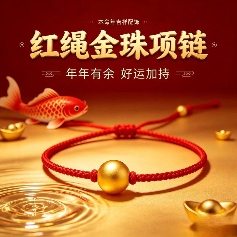 Magician's Gold Fortune Beads Pure Gold 999 Small Gold Beads 3D Loose Beads Cat's Eye Red String Braided Bracelet Accessories C Magician's Gold Fortune Beads Pure Gold 999 Small Gold Beads 3D Loose Beads Cat's Eye Red String Braided Bracelet Accessories C