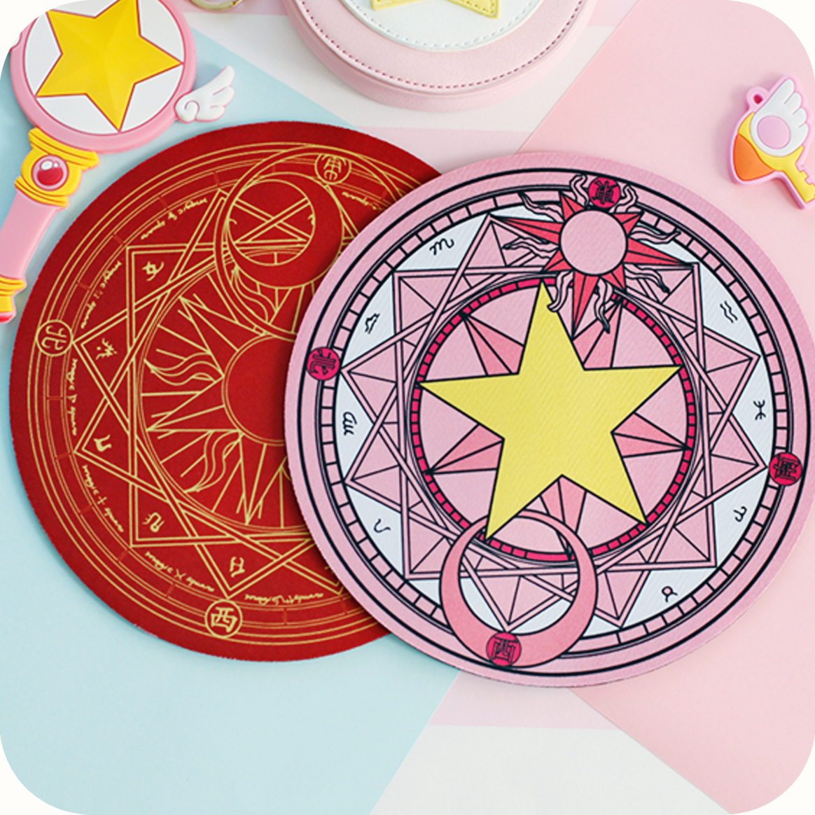 二次元魔卡少女樱百变小樱鼠标垫点魔法阵小樱阵动漫周边