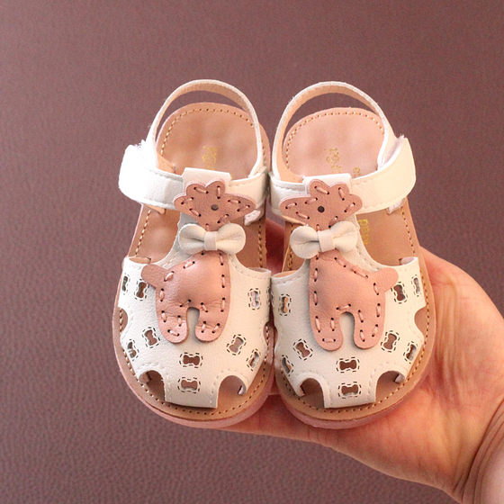 Baotou girl baby sandals 1 to 3 years old non-slip soft-soled toddler shoes two-year-old little girl summer princess sandals children's shoes