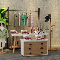 Creative childrens clothing store shelves Floor-standing water table display Taichung Island hanging clothes rack display rack Coat rack combination