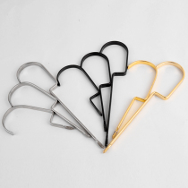  Clothing store hanger hook special clothes hook extended round hook flat hook black gold silver hanger for long hook