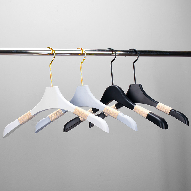 Clothing store special hanging clothes rack black and white plastic solid clothes rack men's clothes clamp long hook