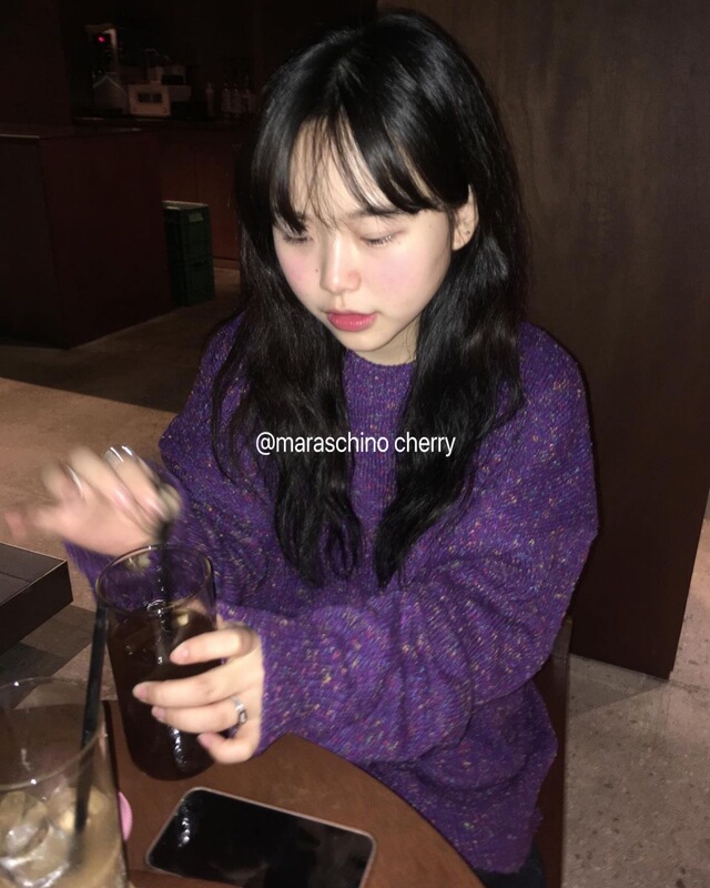 Unique Sei Korean Niche Personality Rainbow Candy Dot Mixed Color Grape Purple Loose Knit Pullover Sweater