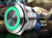  22mm metal push button switch Waterproof ring-shaped self-locking reset start switch with lamp 5v12V24v