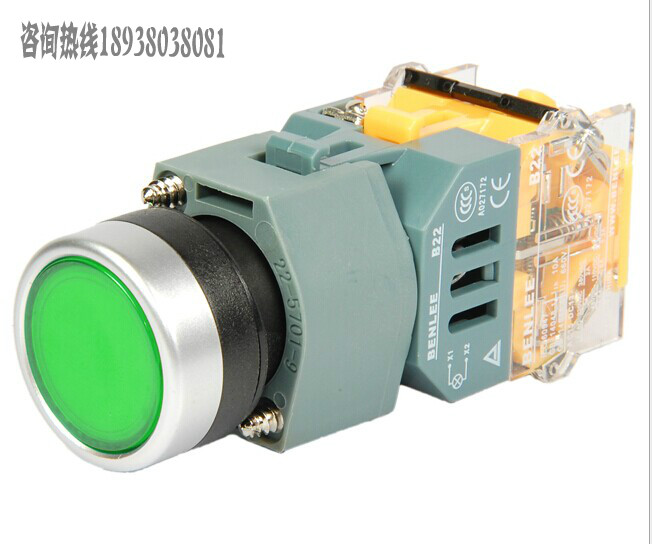 BENLEE green illuminated button Guangzhou Honli B22-GA11-511-224 instead of EAO button