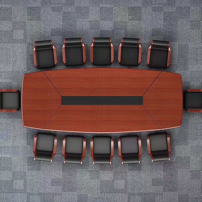 Wood paper leather conference table 6 - 10 people long tableoffice reception to negotiate table size table training table long table