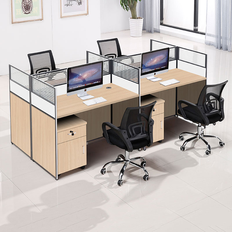 Screen desk single staff computer desk chair combination double staff work desk 246 people financial card holder