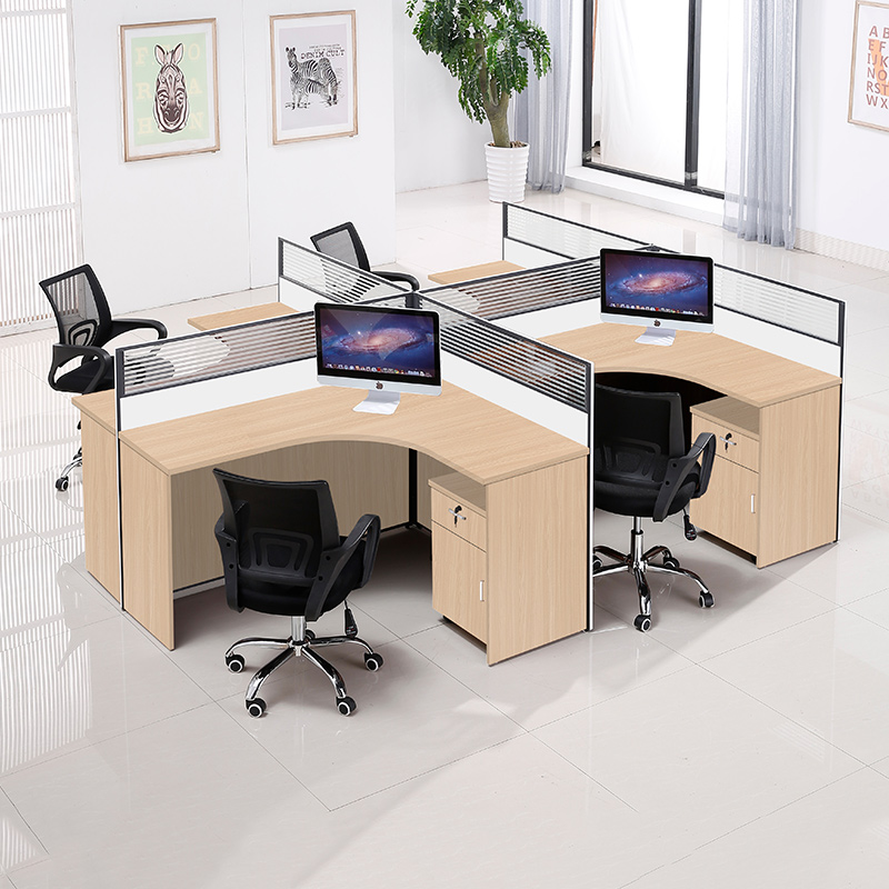 Desk screen partition work station double staff computer desk chair combination 4 people desk 2 people staff seat