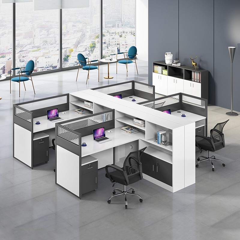 Desk 4 6 artificial position screen position partition desk chair combination staff computer desk financial desk staff desk