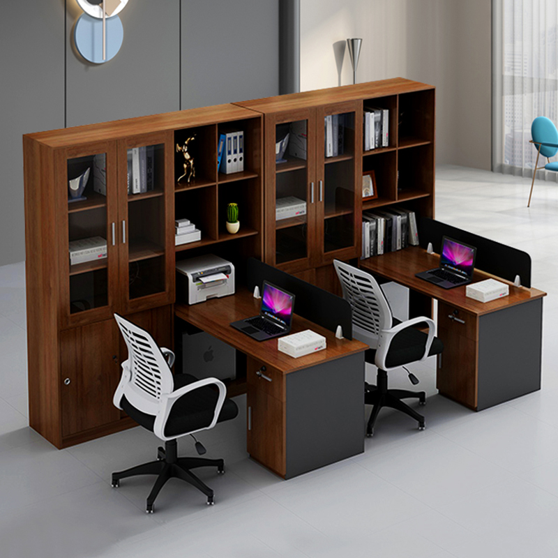 Finance staff desk chair staff desk 2 people two people two people face to face screen card slot office combination