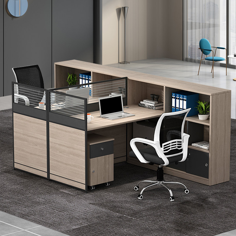 Office side cabinet financial desk and chair combination double booth staff clerk simple screen partition computer desk