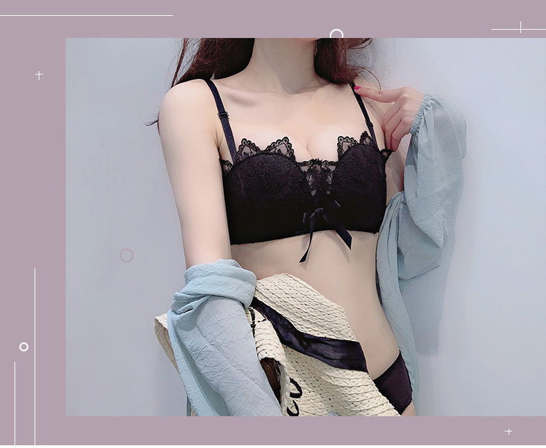 phụ nữ đồ lót mà không cần vòng thép không dấu vết để nhận một cặp sexy ren vẻ đẹp cô gái vú lại nhỏ dày tập trung điều chỉnh áo ngực mới.