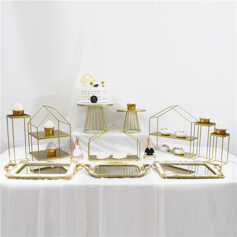 Eu Style Afternoon Tea Triple Snack Shelf Tea Chic Cold Dining Rack Sweet Terrace Modern Hotel Cutlery Self Iron Art Swing Desk-Taobao