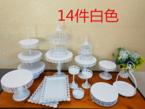 Wedding dessert table ornaments European cake shelf wedding pastry tray cake plate iron afternoon tea dessert shelf