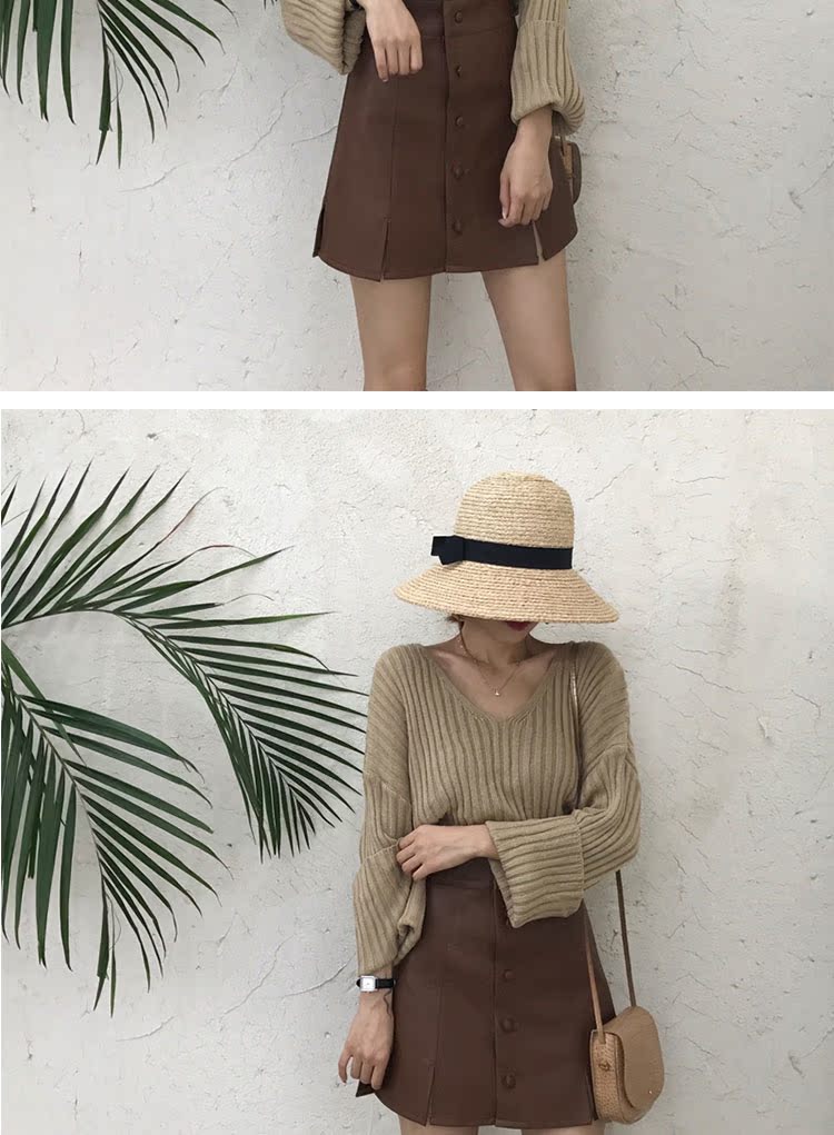 Đầu mùa thu áo len mỏng tay dài nữ phiên bản Hàn Quốc của set đồ rộng mặc ngoài kèn tay áo sơ mi lười gió nữ đan phần mỏng shop quần áo nữ