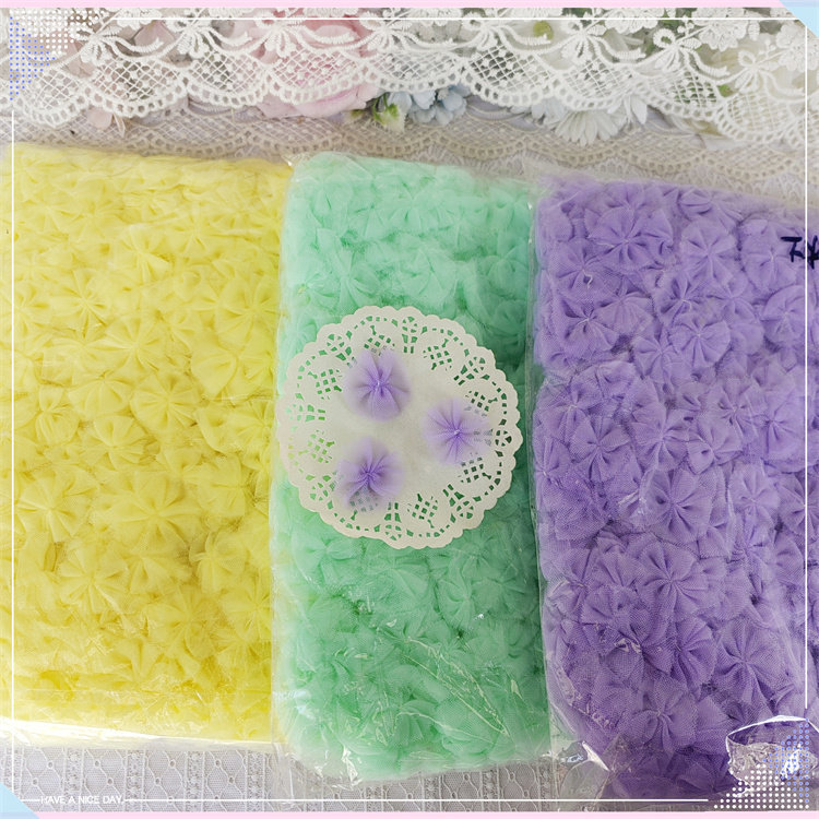 617 whole pack of approx. 400 mesh-yarn flowers diy leather fascia hair clip Accessories Accessories accessories