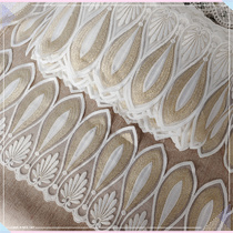 1150 whole version good quality foreign single gold wire white mesh yarn embroidered lace DIY handmade material