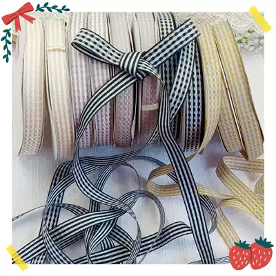 1224 multicolor 1 9CM lattice with diamond Korean ribbon DIY high grade gift box hair accessories packaging material
