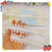 816 whole board about 10 yards light yellow butterfly pressed lace wrinkle lace diy bow doll clothing accessories