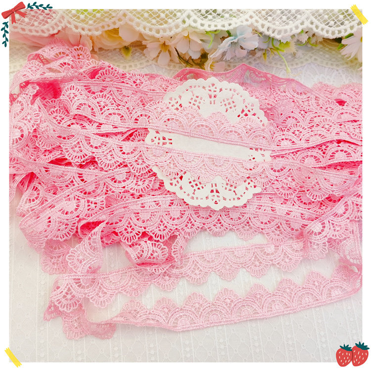063 whole bundle 20 yards of pink water soluble lace DIY handmade material